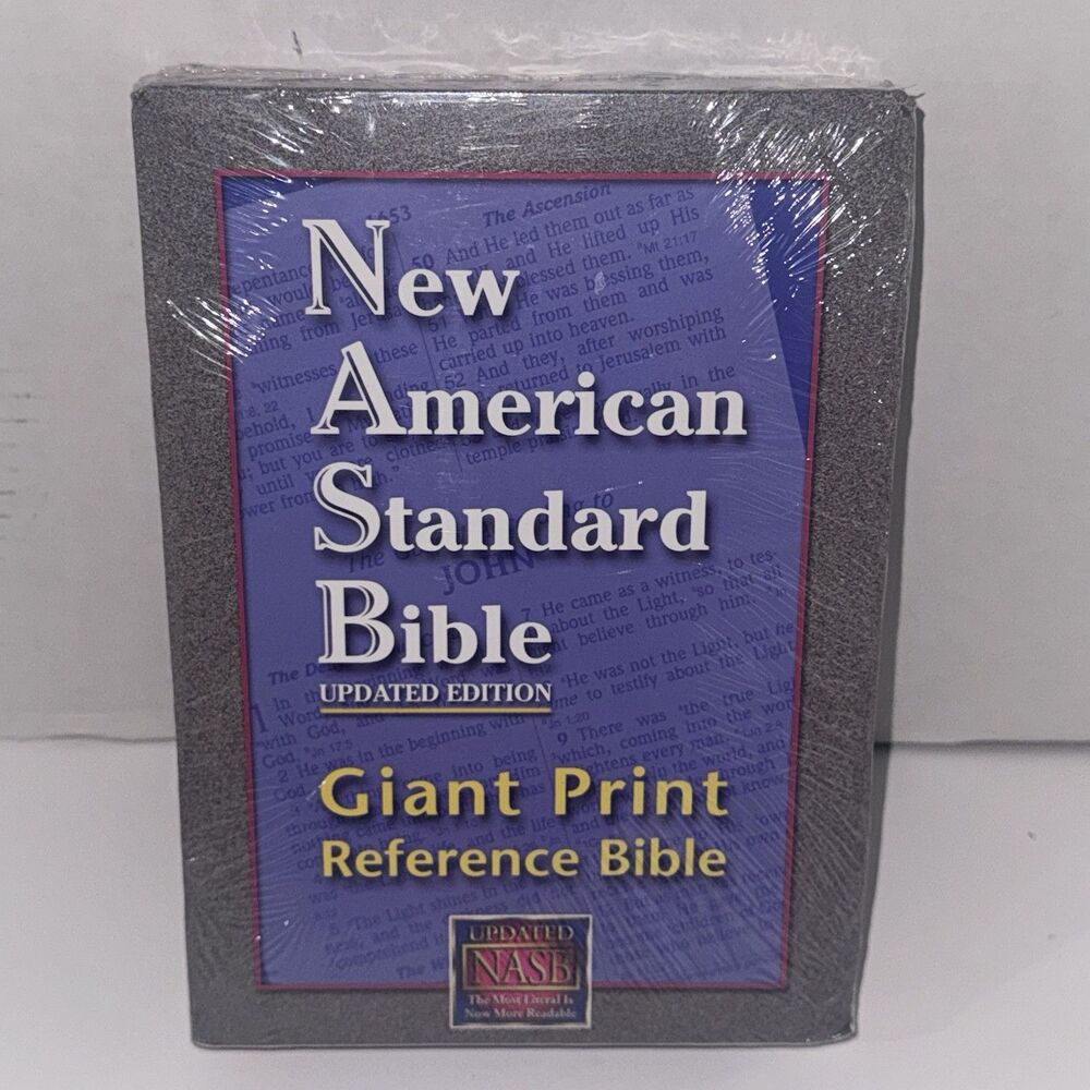 NASB Giant Print Reference Bible 1995 Burgundy Leathertex NEW SEALED 2002